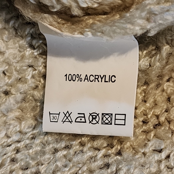 Grifflin Paris Metallic Silver Knit Cardigan S/M Belted Boucle Open Front - Picture 8 of 8